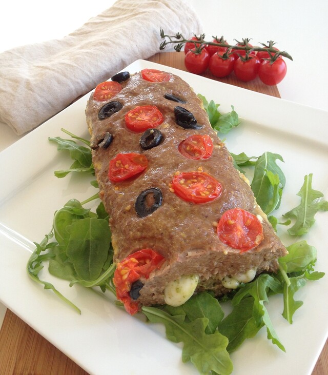 Italiensk kjøttbrød med mozzarellafyll - Italian meatloaf