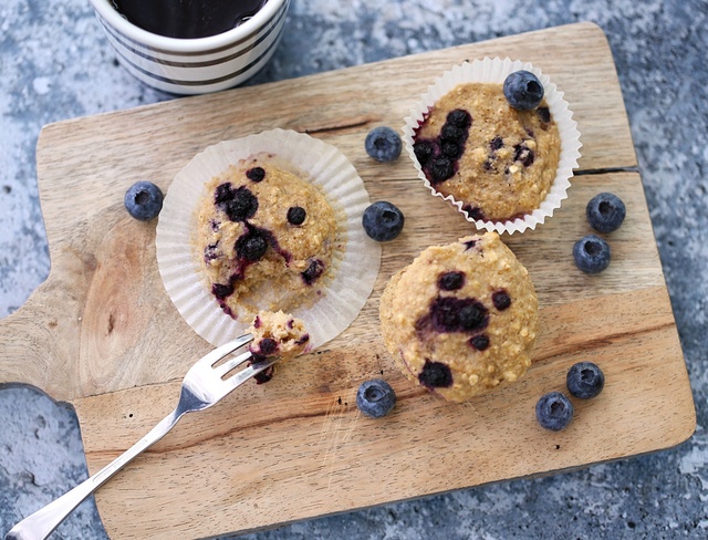 Sunne og saftige blåbærmuffins