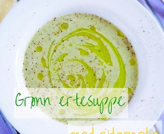 Grønn ertesuppe med sitronolje