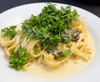 Pasta Alfredo med steinsopp