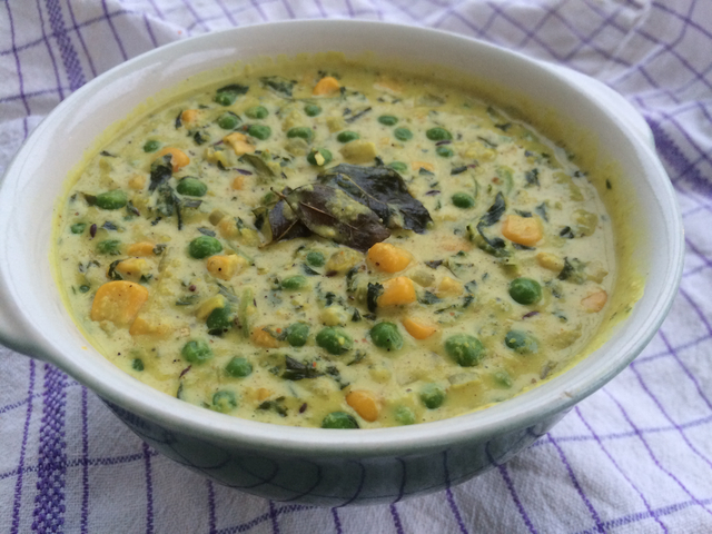 Methi makkai matar malai – erter, bukkehornkløver og mais i curry