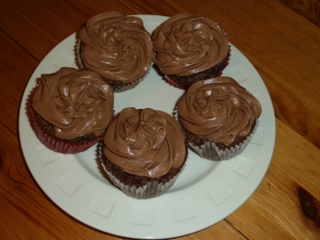 Brownie cupcakes med smil frosting