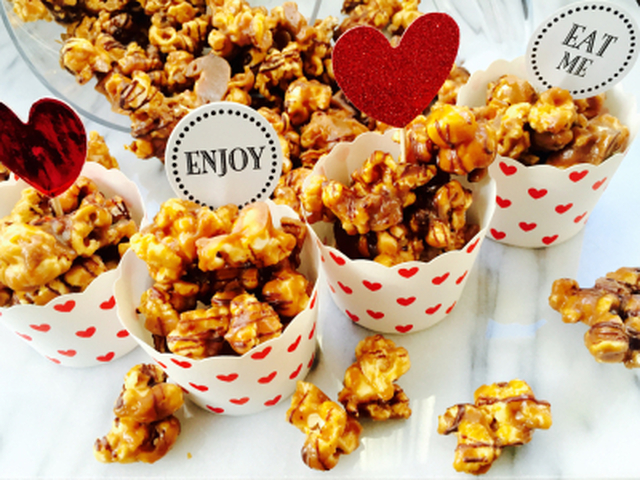 Caramel and chocolate covered popcorn