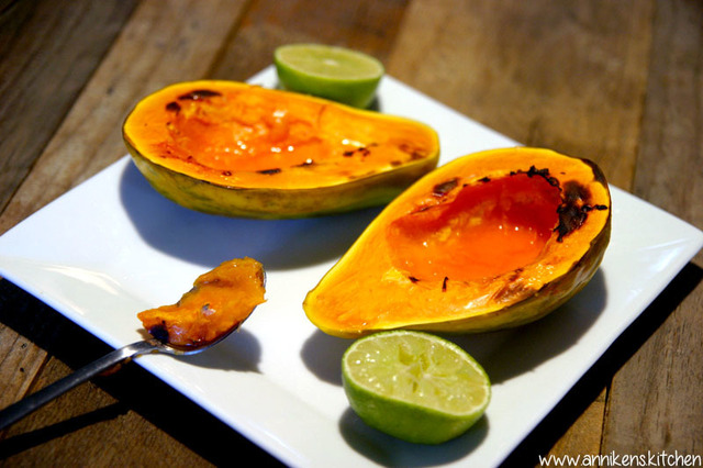 Grillet papaya med lime