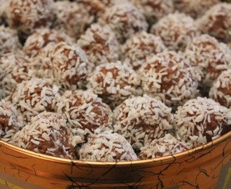 Sjokoladeboller med havregryn og kokos
