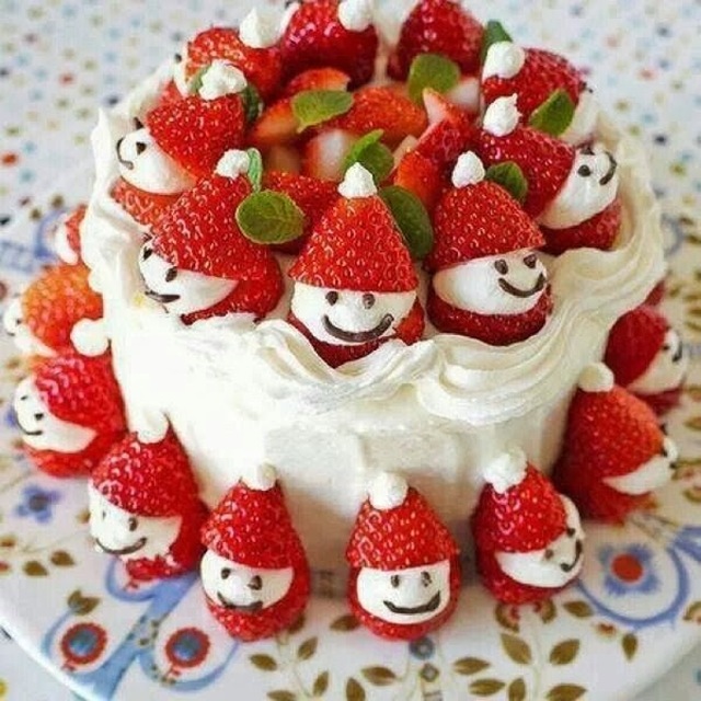 Årets julekake - nisse jordbær kake!