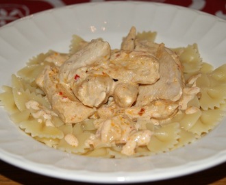 Spicy kylling med pasta