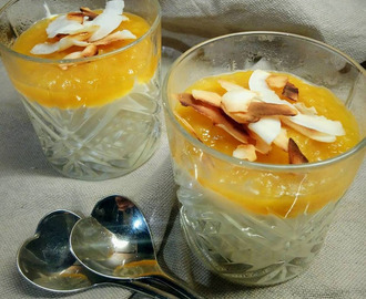 Deilig fromasj m /Skyr m appelsin & mango og mangocoulis