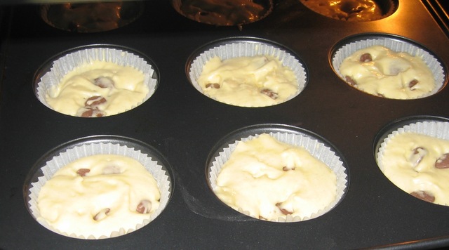 Muffins med sjokoladeknapper