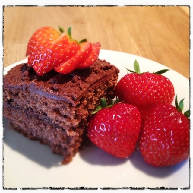 Sjokoladekake med jordbær