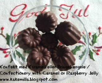 Konfekt fylt med Karamell eller Bringebærgele (Glutenfri) / Confectionery filled with Caramel or Raspberry Jelly (Gluten Free)
