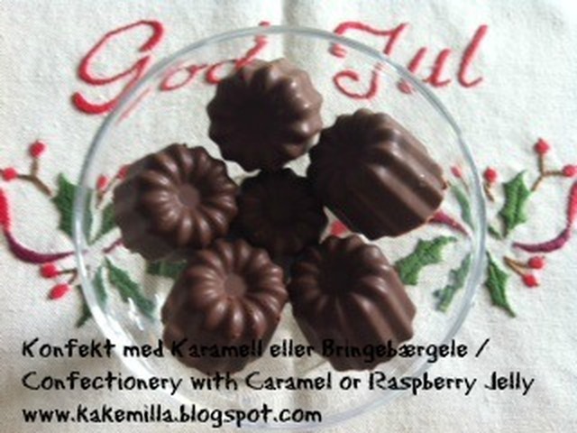 Konfekt fylt med Karamell eller Bringebærgele (Glutenfri) / Confectionery filled with Caramel or Raspberry Jelly (Gluten Free)