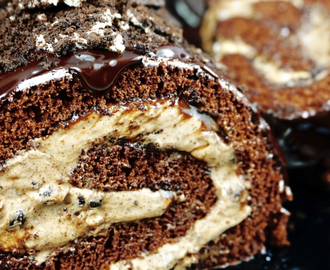 Cookie`n Cream Chocolate Oreo Cake Roll with Nougat