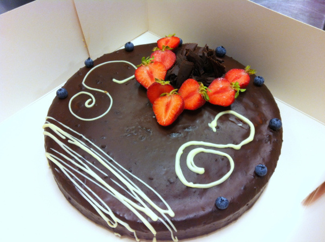 Fransk sjokoladekake med sjokoladeganache