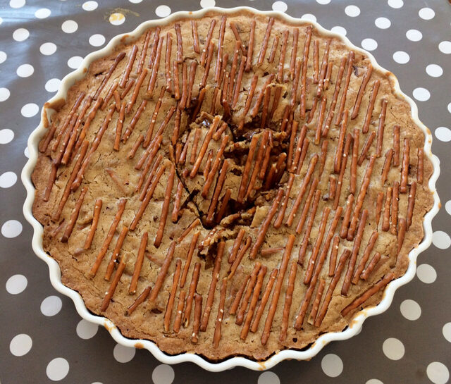 Cookie-kake med saltstenger