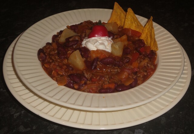 Chili con carne med ananas