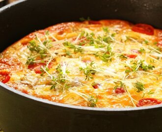 Frittata med artiskokk, tomat og squash