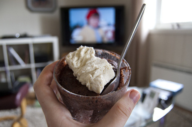 Chocolate cake in a cup