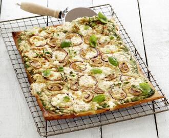 Vegetarpizza med Cottage Cheese