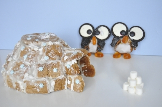 Pepperkakeiglo med pingviner