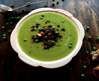 Sweet Pea Soup & Honey Glazed Bacon