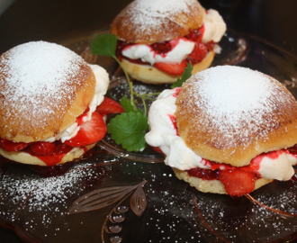 Glutenfrie fastelavnboller med villbringebær