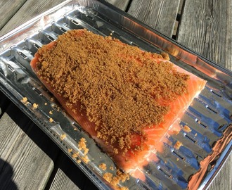 Cherry smoked salmon with brown sugar