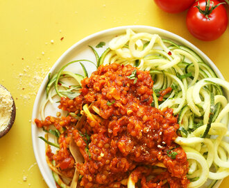 Zucchini Pasta with Lentil Bolognese (30 minutes!)