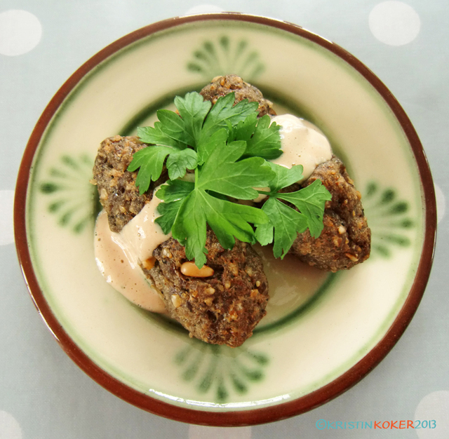 Libanesiske kibbeh/kibbe uten gluten! Med snadderdeilig tahinisaus!