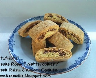 "Stafidota" - Greske Rosin & Nøttecookies (Eggfri) / Greek Raisin & Almond Cookies (Eggless)
