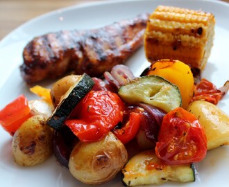 Godt grilltilbehør: ovnsbakte grønnsaker og poteter i form
