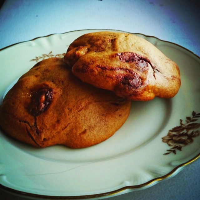 Gresskarcookies med sjokolade