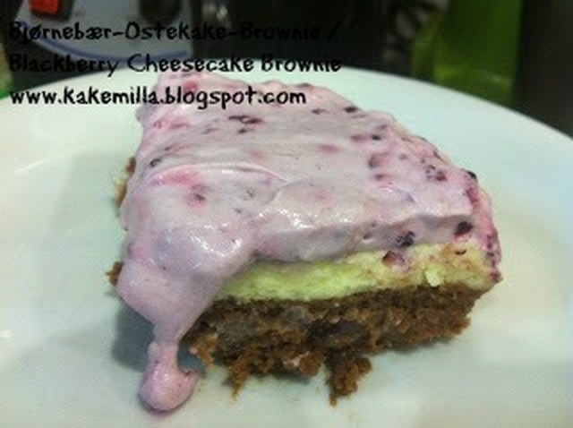 Bjørnebær-Ostekake-Brownie / Blackberry Cheesecake Brownie