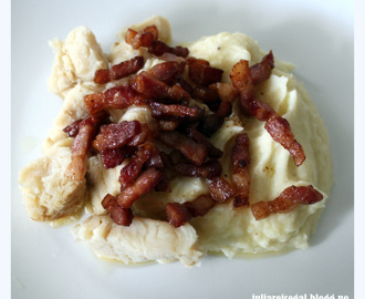 Klippfisk med bacon og potetmos