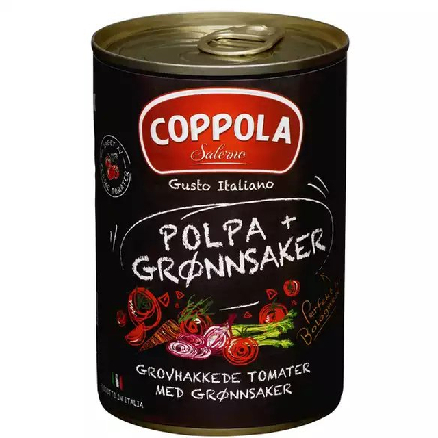 Turmat - Genialt enkel pastasaus med Polpa tomater og grønnsaker på boks!