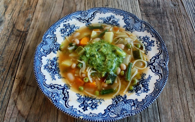 Fransk bønnesuppe med pistou (Soupe au pistou)