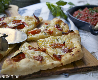 Eltefri vegetarpizza med hvitløk- og tomatconfit