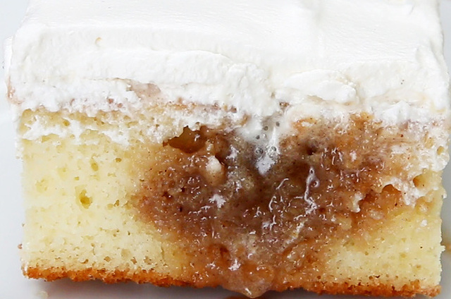 This Cinnamon Roll Poke Cake Is So Delicious It's Going To Make You Smile