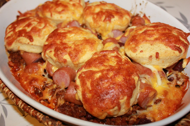 Chili cheese dog bake