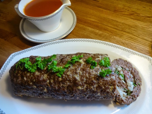 Amerikansk Meatloaf med chilisaus (",)