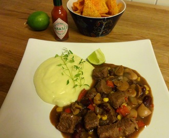 Mexicansk Chiligryte med oksekjøtt ♫ Servert med potet & selleripuré !!