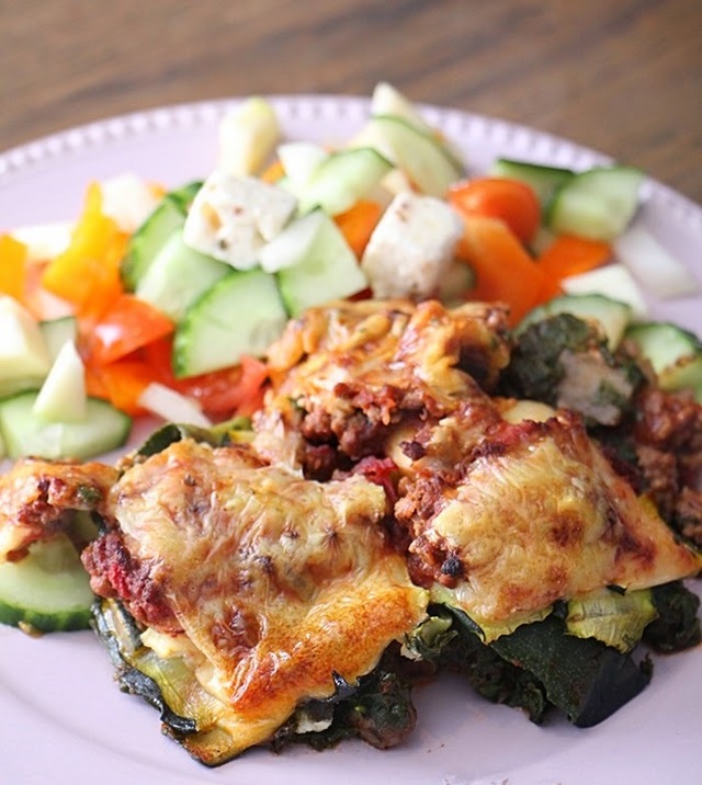 Lasagne med squash og spinat