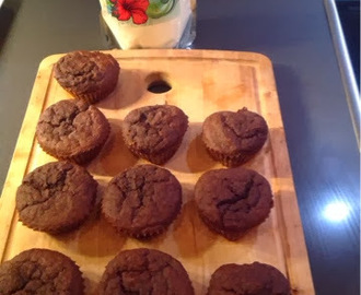 Kladdiga choko/bananmuffins glutenfria