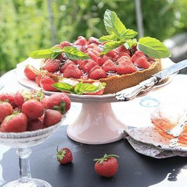 Klassisk jordgubbscheesecake