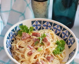 Carbonara med falukorv