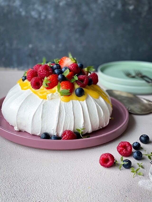 Pavlova med lemon curd