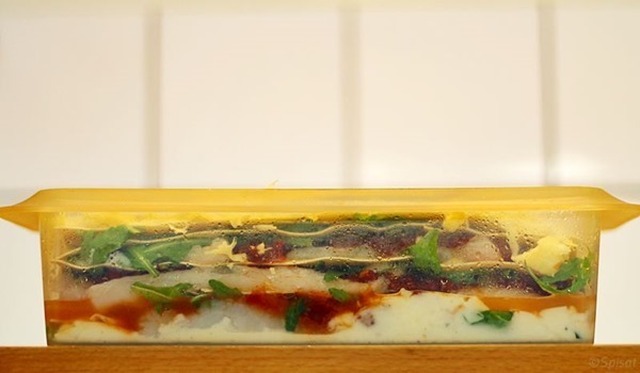 Lasagne med lättrimmad torskfilé och ruccola