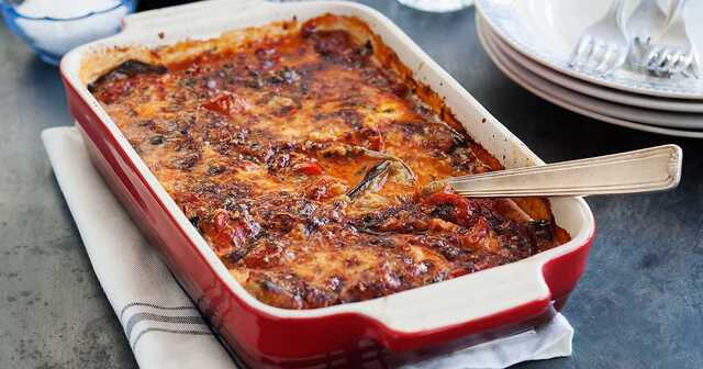 Vegetarisk auberginegratäng - Melanzane alla parmigiana