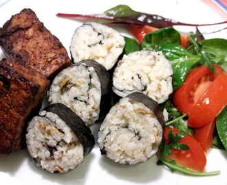 Japan möter Italien - risotto-maki med ugnsgrillad tofu