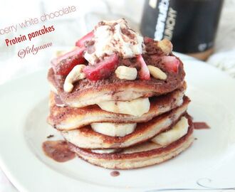 Strawberry White Chocolate pancakes